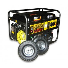 Бензиновый генератор HUTER DY6500LX с колёсами и аккумулятором+ масло